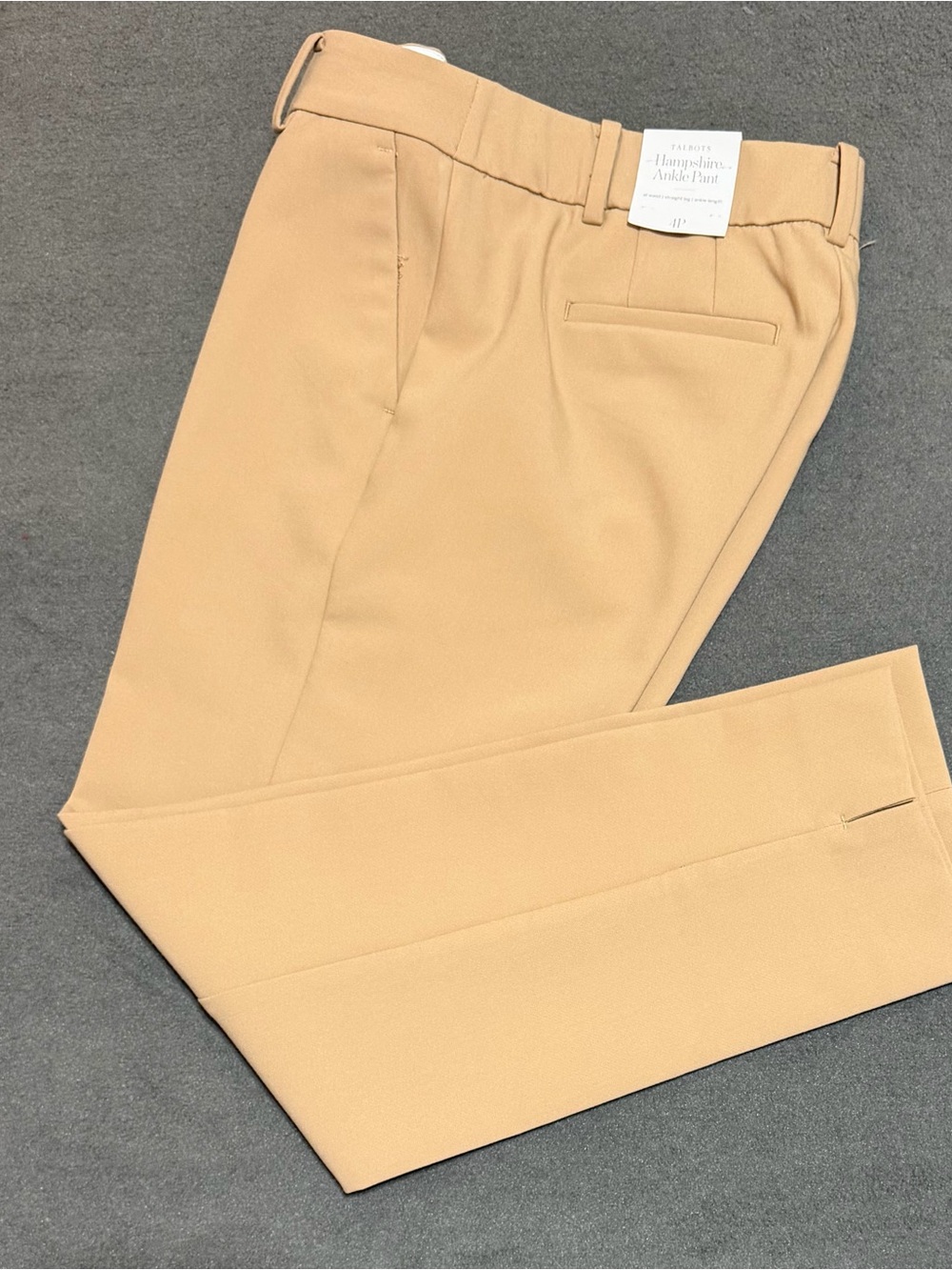 Talbots Womens Hampshire Ankle Pants Tan Stretch Mid Rise Career Sz 4 NWT - Picture 2 of 16